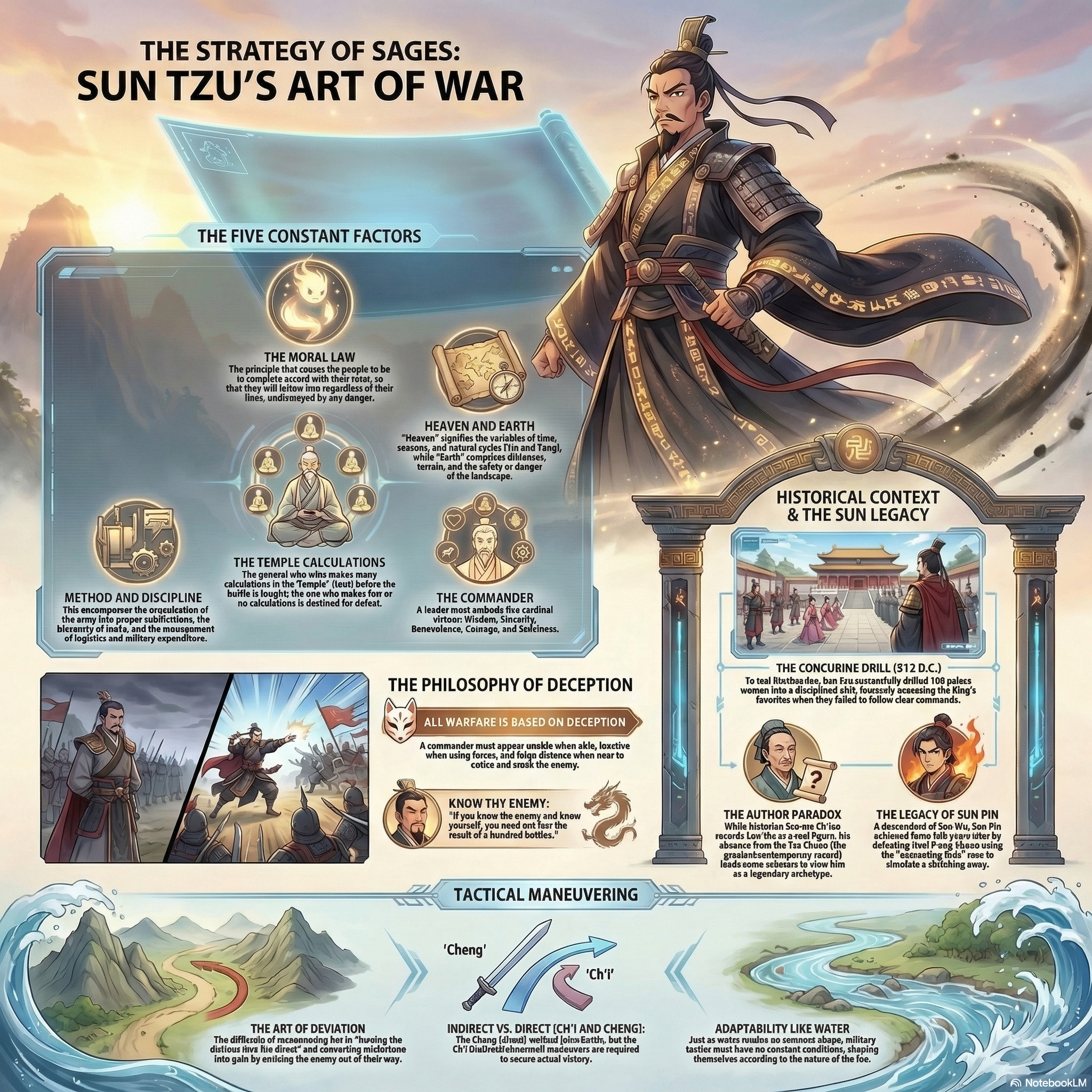 Art of War infographic — key principles for martial artists